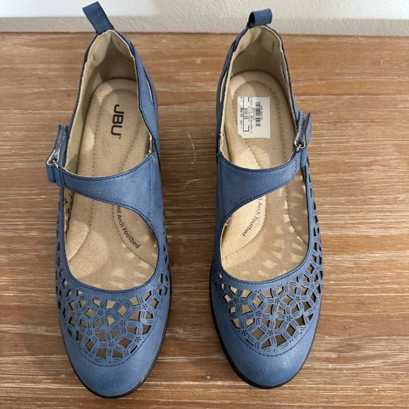 Women’s As Is JBU Jolene Heeled Mary Jane Lazer Cut Heel Size 8.5M Blue - Picture 3 of 11